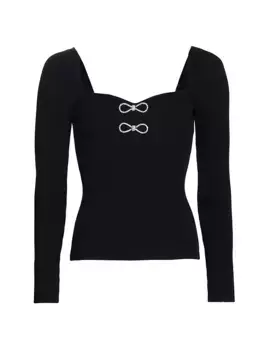 Топ Brittani с кристаллами и бантом Generation Love, черный