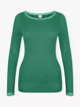 Топ Brora Lace Trim Scoop Neck, цвет malachite