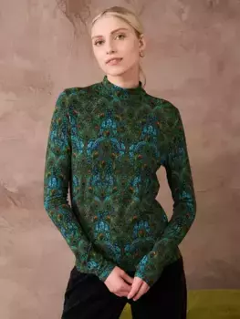 Топ Brora Liberty Jersey Turtleneck, цвет emerald/multi