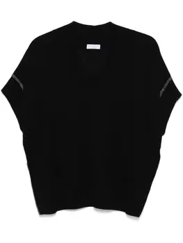 Топ Brunello Cucinelli с деталями Monili, черный