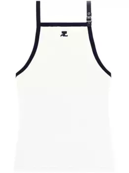 Топ Buckle с контрастной отделкой Courrges, белый