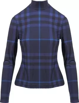 Топ Burberry Emery Check Top 'Dark Charcoal Blue', серый