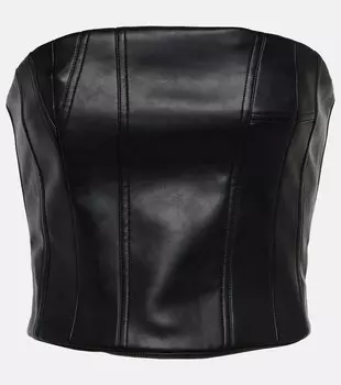 Топ-бюстье из искусственной кожи Amiri, черный