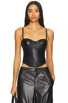 Топ-Бюстье из искусственной кожи с люверсами Fleur Du Mal, черный