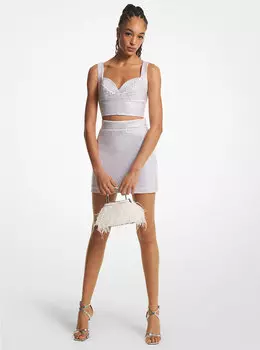 Топ-бюстье из крепа с кристаллами Michael Kors, белый