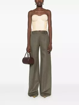 Топ-бюстье из ребристого бархата Ermanno Scervino, нейтральный цвет