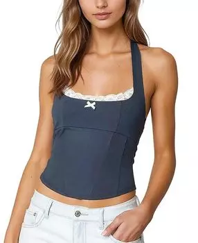 Топ-бюстье Peekaboo с кружевными бретелями Edikted, синий