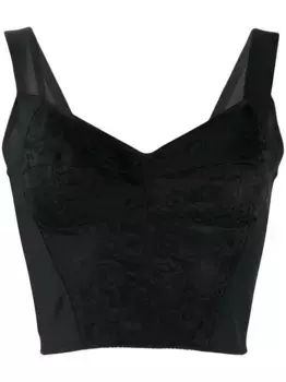 Топ-бюстье с цветочным кружевом DOLCE & GABBANA, черный