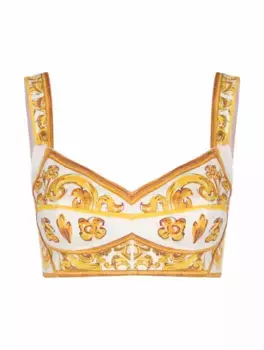 Топ-бюстье с принтом Majolica Dolce&Gabbana, мультиколор