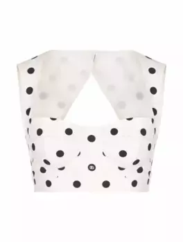 Топ-бюстье с принтом полька Dolce&Gabbana, белый