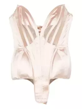 Топ-бюстье с V-образным вырезом и шнуровкой Mugler, розовый