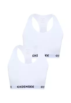 Топ-бюстье в упаковке из двух штук с надписью на этикетке CHIEMSEE, цвет 1010 White/white