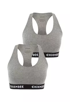 Топ-бюстье в упаковке из двух штук с надписью на этикетке CHIEMSEE, цвет 7575 Medium Grey/medium Grey