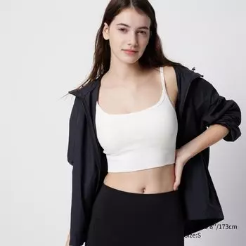 Топ-бюстгальтер бесшовный Uniqlo на бретельках, белый
