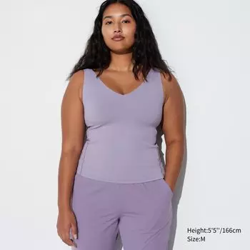Топ-бюстгальтер без рукавов airism active UNIQLO, фиолетовый