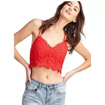 Топ-бюстгальтер крючком с кружевом FASHNZFAB, цвет scarlet red