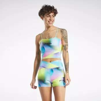 Топ-бюстгальтер с принтом Pride Allover Reebok, кислотно-желтый