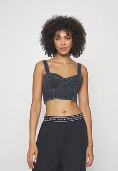 Топ BUSTIER Tommy Jeans, черный деним