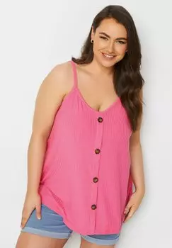 Топ Button Front Cami Yours Clothing, розовый
