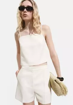 Топ BUTTONED CROP Mango, бежевый