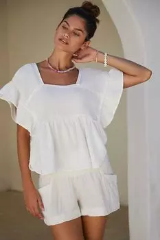 Топ By Anthropologie The Kaveri Gauze, белый