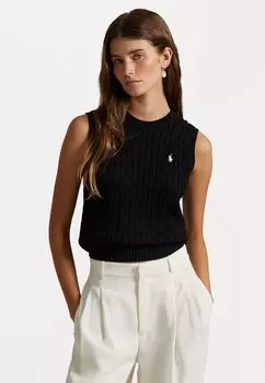 Топ CABLE KNIT COTTON SWEATER VEST Polo Ralph Lauren, черный