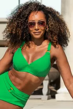 Топ Cali из переработанной ткани с жесткими косточками Pour Moi, зеленый