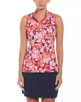 Топ Callaway Geometric Floral Sleeveless, цвет Pink Peacock