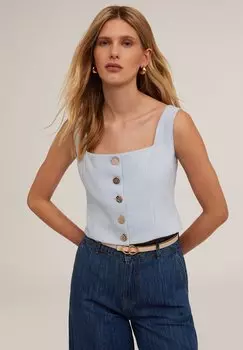 Топ Camicetta Motivi, светло-голубой