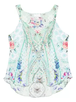 Топ Camilla с ремешками и бусинами, зеленый