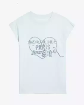Топ Camiseta de mujer Cloe sin mangas en algodn Zadig & Voltaire, светло-голубой