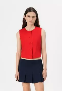 Топ CAP SLEEVE TAILORED VEST - Blouse Abercrombie & Fitch, красный