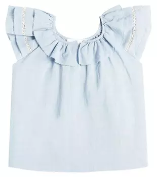 Топ carlotta из рами с оборками C'Era Una Volta, синий