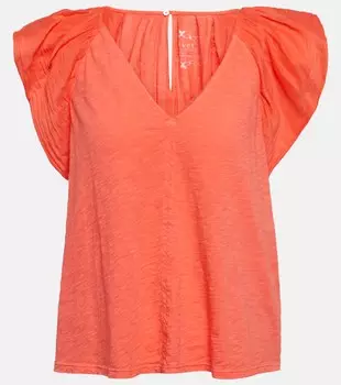 Топ Carly из хлопка VELVET, оранжевый