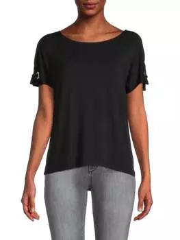 Топ Carmen Marc Valvo с открытыми плечами, черный