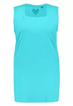 Топ CARREE-AUSSCHNITT Ulla Popken, бирюзовый