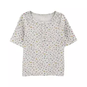 Топ Carter's Henley с цветочным принтом для девочек 4–14 лет, цвет Ivory