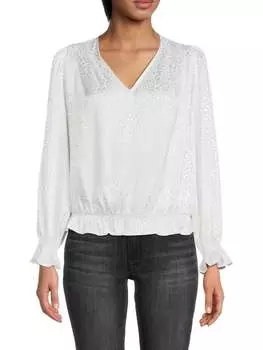 Топ Chenault Pebble с принтом и V-образным вырезом, pearl