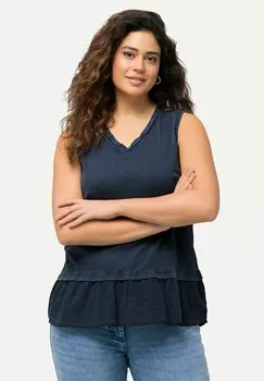 Топ COLD DYED TANK Ulla Popken, темно-синий