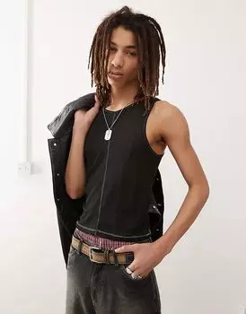 Топ COLLUSION приталенный из сетчатой ткани с декоративной отделкой швов