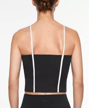 Топ Comfortlux с бретелями и окантовкой Oysho, черный