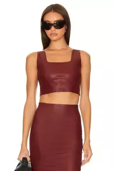 Топ Commando Faux Leather Crop, цвет Garnet