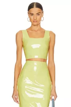 Топ Commando Faux Patent Leather Crop, цвет Limeade