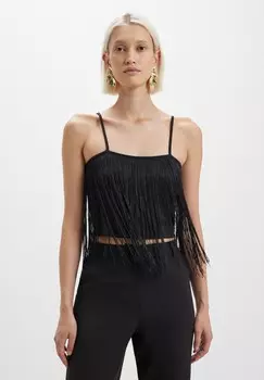 Топ CON FRANGE Calliope, черный