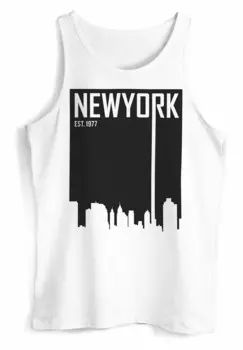 Топ COOLES TANK- NEW YORK SKYLINE MUSCLE Neverless, белый