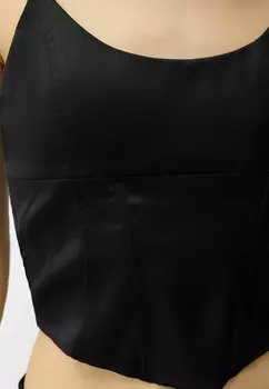 Топ CORSET Bershka, черный деним
