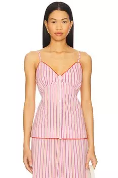 Топ Cosima на тонких бретельках Damson Madder, pink stripe