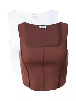 Топ Cotton On BLAIR, темно-коричневый/белый