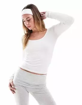 Топ Cotton On с длинными рукавами белого цвета Cotton:On