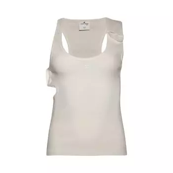 Топ Courrges 90s Ribbed Tank Top 'Heritage White', белый